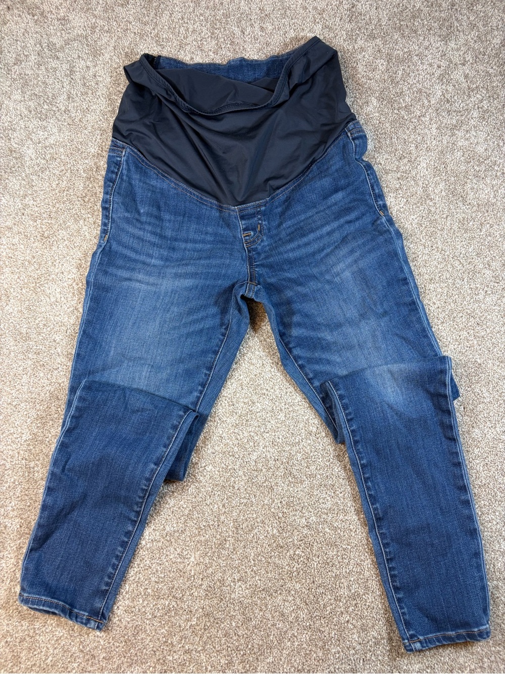 Madewell Blue Maternity Jeans with Black Stretch Panel